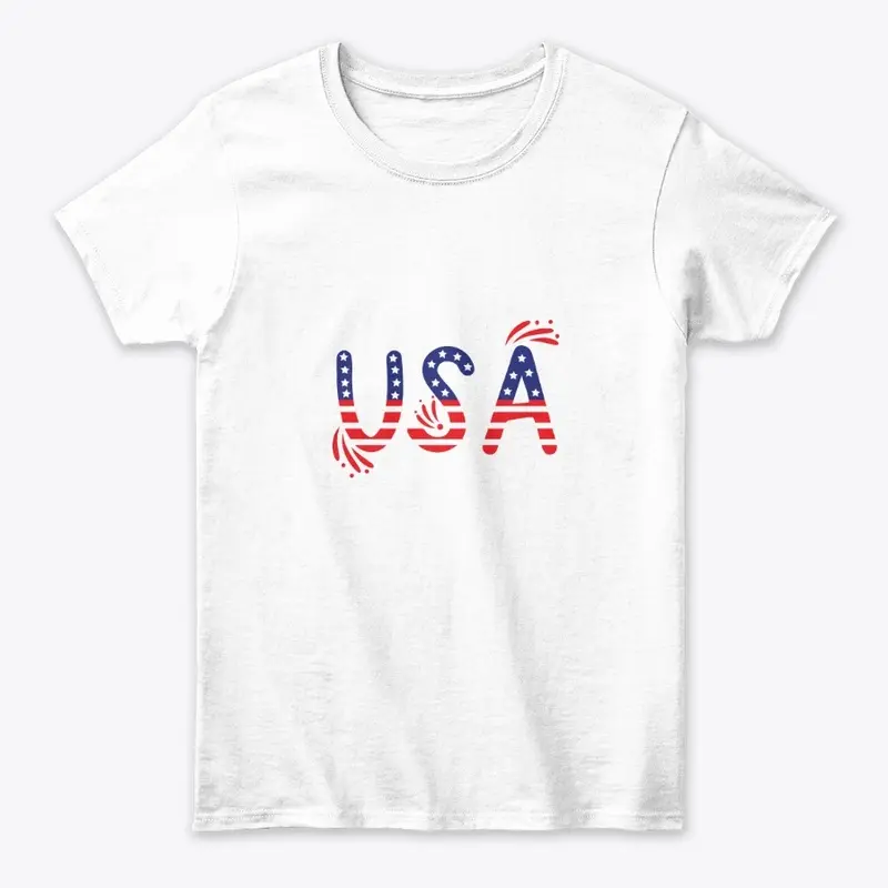 Fourth of July, White USA unisex T-shirt